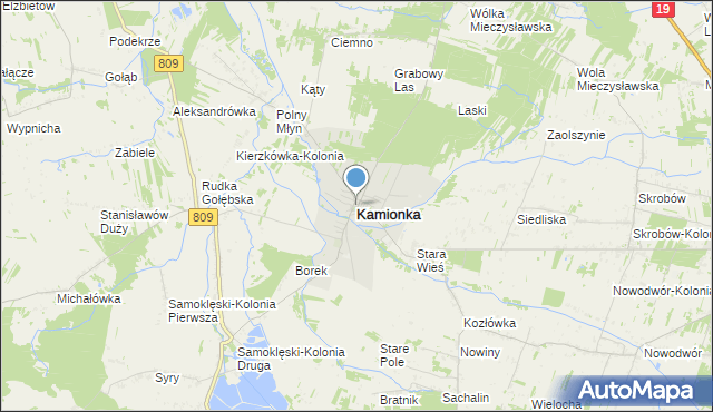 mapa Kamionka, Kamionka powiat lubartowski na mapie Targeo