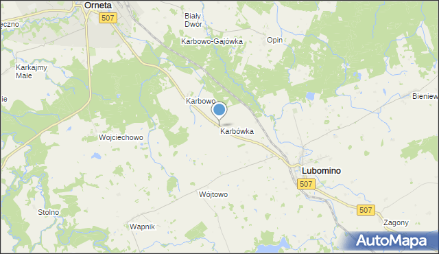 mapa Karbówka, Karbówka na mapie Targeo