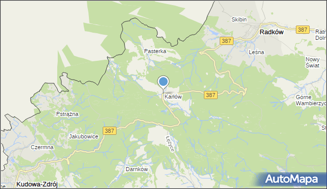 mapa Karłów, Karłów gmina Radków na mapie Targeo