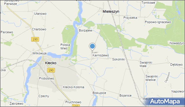 mapa Karniszewo, Karniszewo na mapie Targeo