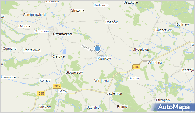 mapa Karnków, Karnków gmina Przeworno na mapie Targeo