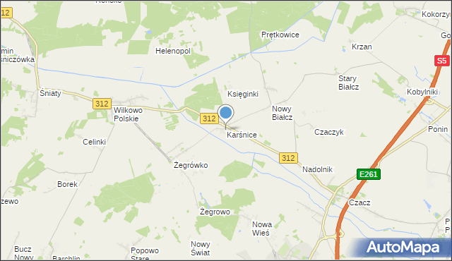 mapa Karśnice, Karśnice na mapie Targeo