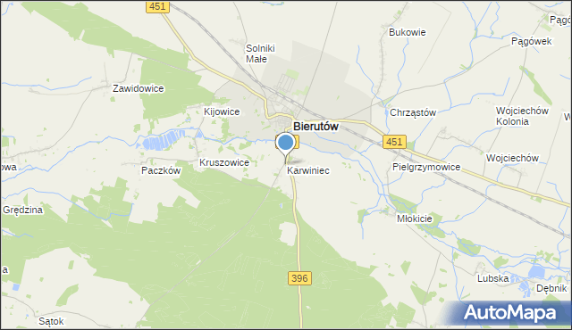 mapa Karwiniec, Karwiniec na mapie Targeo