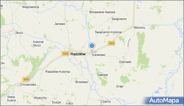 mapa Karwowo, Karwowo gmina Radziłów na mapie Targeo