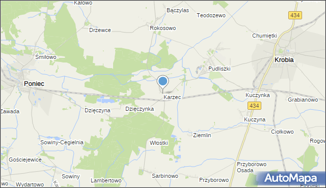 mapa Karzec, Karzec na mapie Targeo