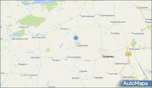 mapa Kasprowo, Kasprowo na mapie Targeo