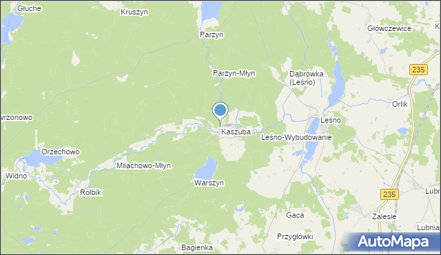 mapa Kaszuba, Kaszuba gmina Brusy na mapie Targeo