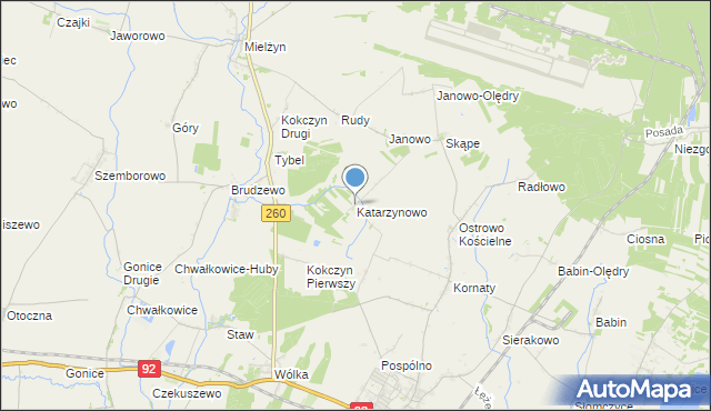 mapa Katarzynowo, Katarzynowo gmina Strzałkowo na mapie Targeo