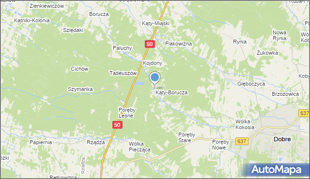 mapa Kąty-Borucza, Kąty-Borucza na mapie Targeo