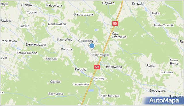 mapa Kąty-Miąski, Kąty-Miąski na mapie Targeo