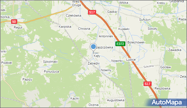 mapa Kąty, Kąty gmina Kołbiel na mapie Targeo