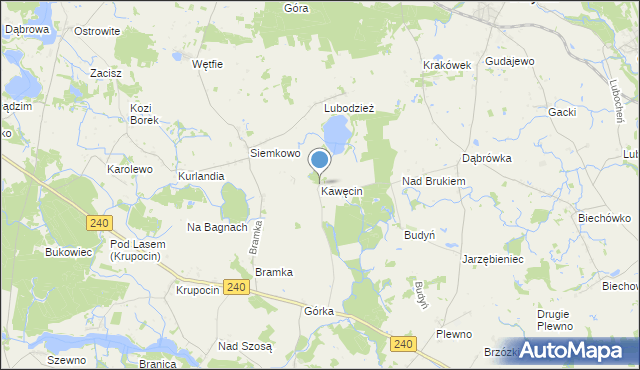 mapa Kawęcin, Kawęcin na mapie Targeo