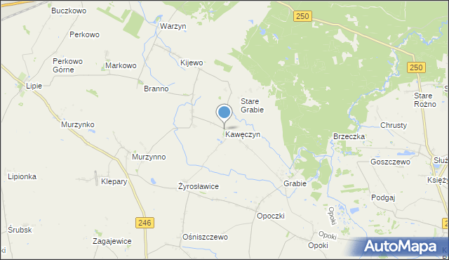 mapa Kawęczyn, Kawęczyn gmina Gniewkowo na mapie Targeo