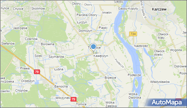 mapa Kawęczyn, Kawęczyn gmina Konstancin-Jeziorna na mapie Targeo