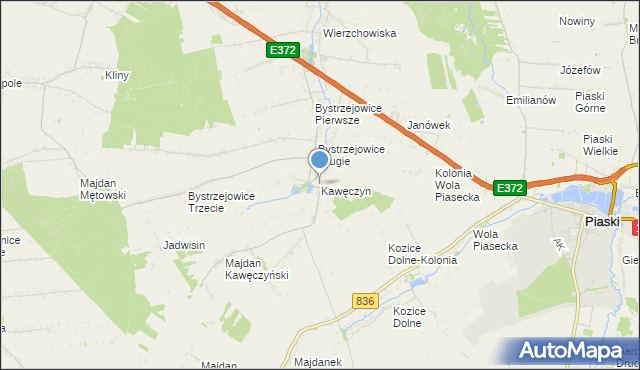 mapa Kawęczyn, Kawęczyn gmina Piaski na mapie Targeo