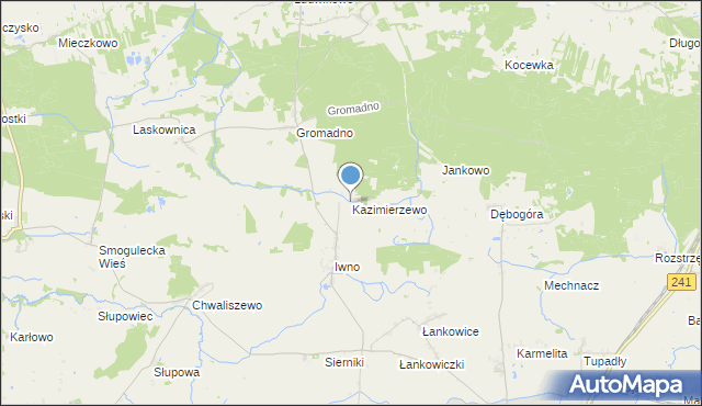 mapa Kazimierzewo, Kazimierzewo gmina Kcynia na mapie Targeo