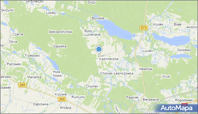 mapa Kazimierzów, Kazimierzów gmina Gostynin na mapie Targeo