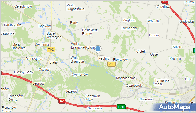 mapa Kębliny, Kębliny na mapie Targeo