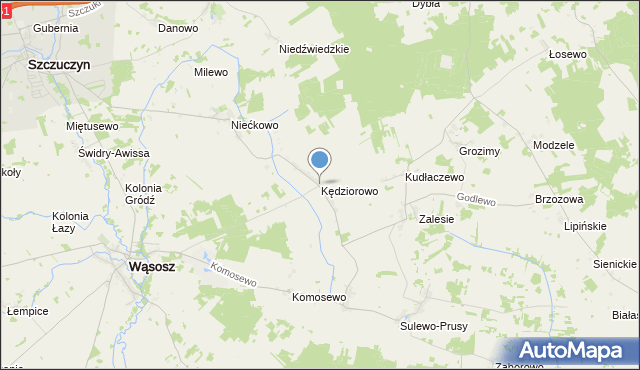 mapa Kędziorowo, Kędziorowo na mapie Targeo