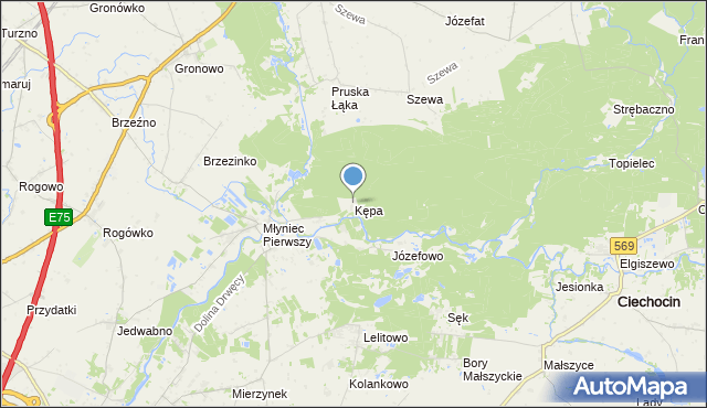 mapa Kępa, Kępa gmina Ciechocin na mapie Targeo