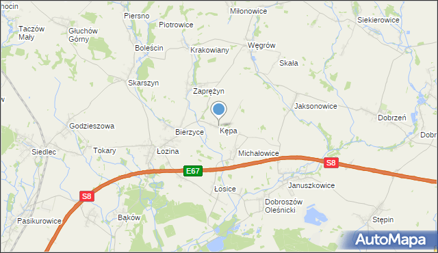 mapa Kępa, Kępa gmina Długołęka na mapie Targeo