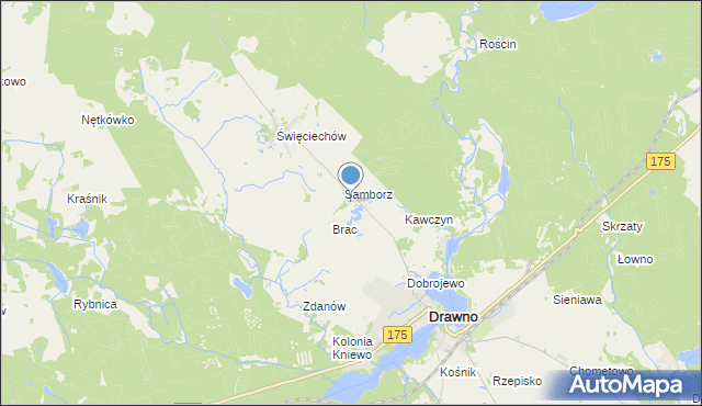 mapa Kępa, Kępa gmina Drawno na mapie Targeo