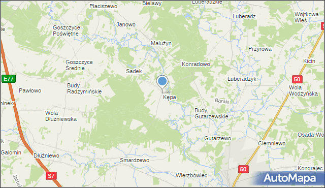 mapa Kępa, Kępa gmina Sochocin na mapie Targeo