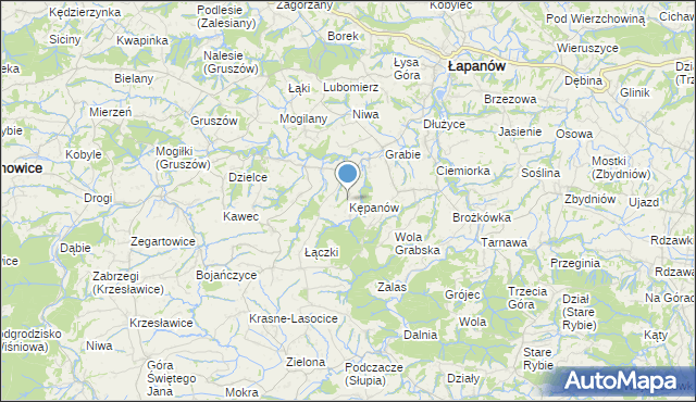 mapa Kępanów, Kępanów na mapie Targeo