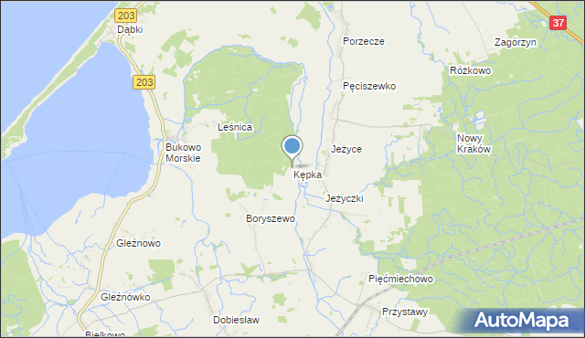 mapa Kępka, Kępka gmina Darłowo na mapie Targeo