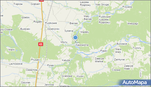 mapa Kępowizna, Kępowizna na mapie Targeo