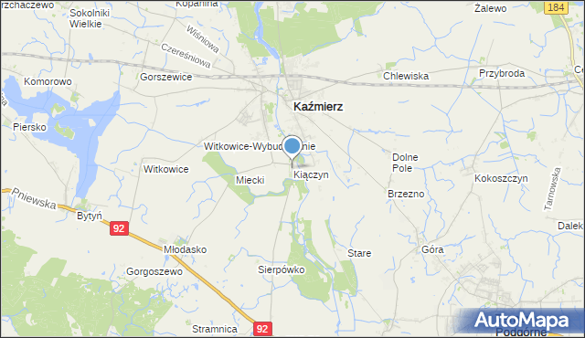 mapa Kiączyn, Kiączyn na mapie Targeo