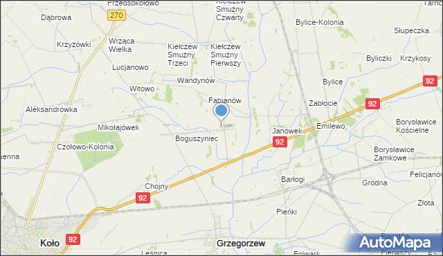 mapa Kiełczewek, Kiełczewek na mapie Targeo