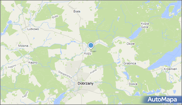 mapa Kielno, Kielno gmina Dobrzany na mapie Targeo