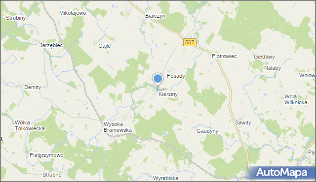 mapa Kiersiny, Kiersiny na mapie Targeo