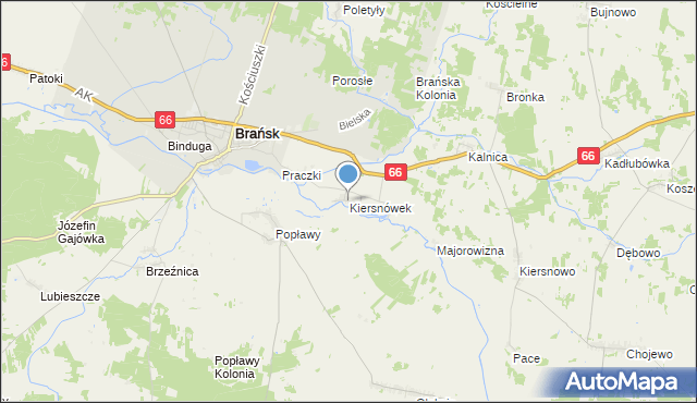 mapa Kiersnówek, Kiersnówek na mapie Targeo