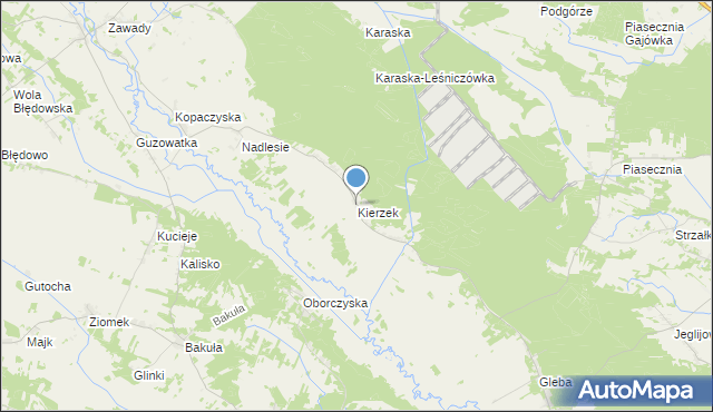 mapa Kierzek, Kierzek gmina Kadzidło na mapie Targeo