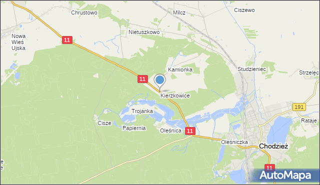 mapa Kierzkowice, Kierzkowice na mapie Targeo