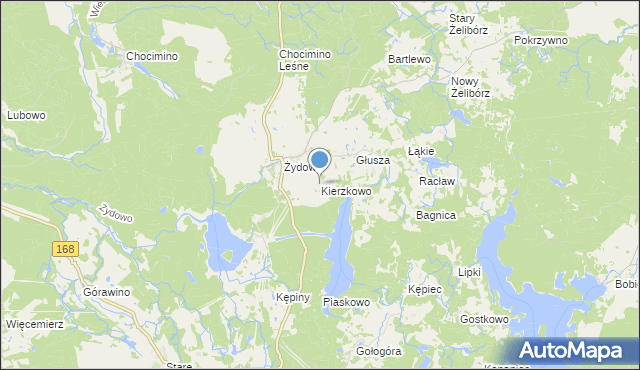 mapa Kierzkowo, Kierzkowo gmina Polanów na mapie Targeo