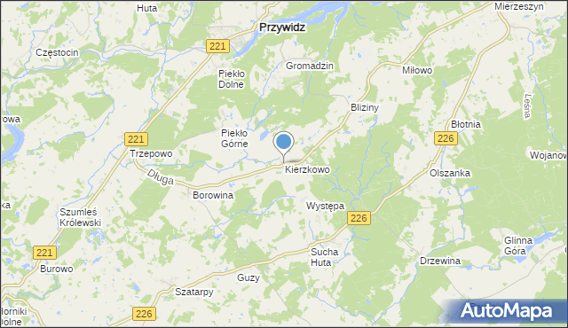 mapa Kierzkowo, Kierzkowo gmina Przywidz na mapie Targeo