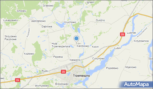 mapa Kierzkowo, Kierzkowo gmina Trzemeszno na mapie Targeo