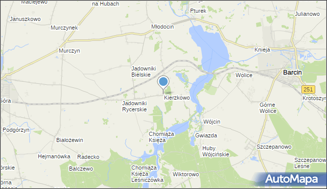 mapa Kierzkowo, Kierzkowo gmina Żnin na mapie Targeo