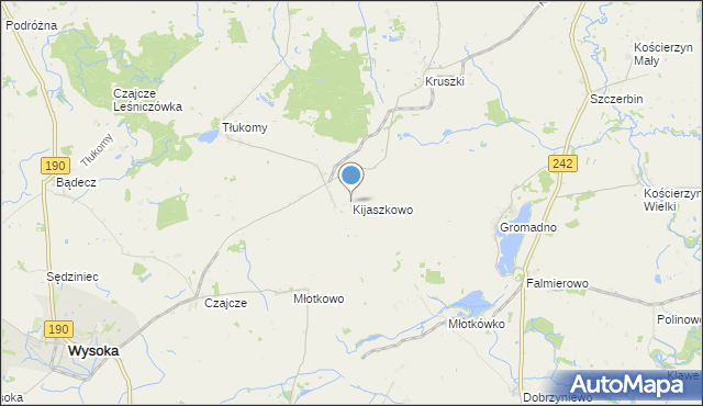 mapa Kijaszkowo, Kijaszkowo gmina Wysoka na mapie Targeo