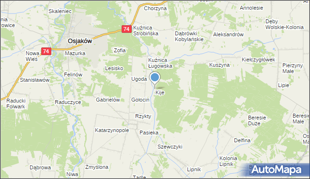 mapa Kije, Kije gmina Siemkowice na mapie Targeo