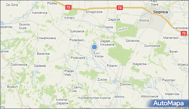 mapa Kików, Kików na mapie Targeo