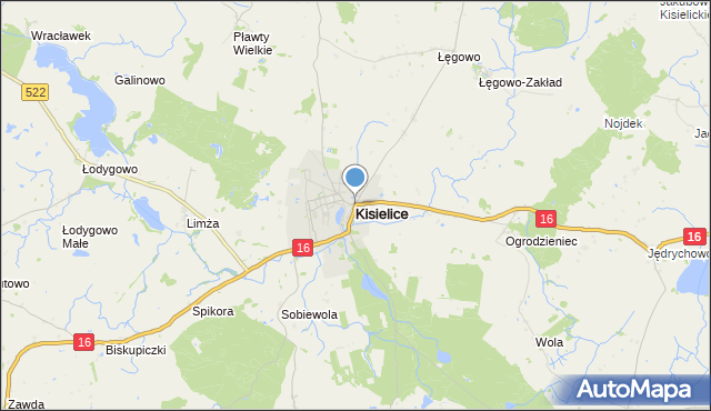 mapa Kisielice, Kisielice na mapie Targeo