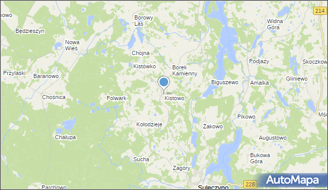 mapa Kistowo, Kistowo na mapie Targeo