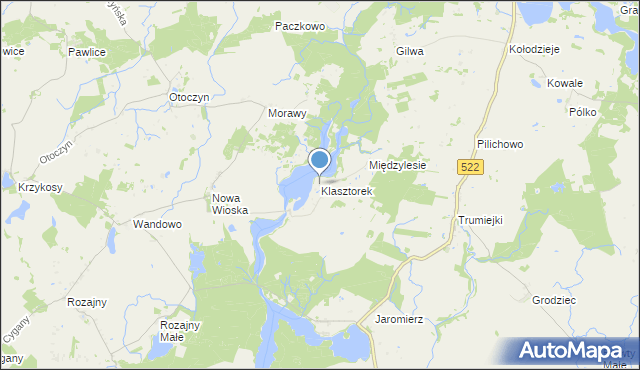 mapa Klasztorek, Klasztorek na mapie Targeo