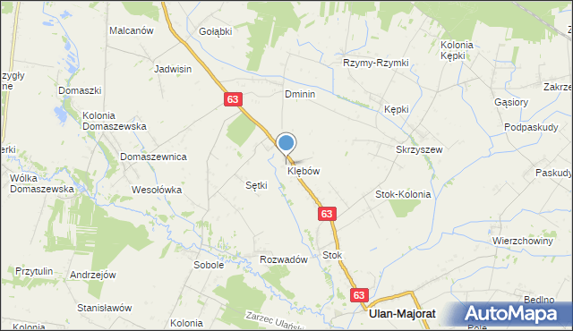 mapa Klębów, Klębów na mapie Targeo