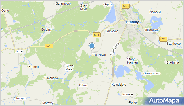 mapa Kleczewo, Kleczewo na mapie Targeo