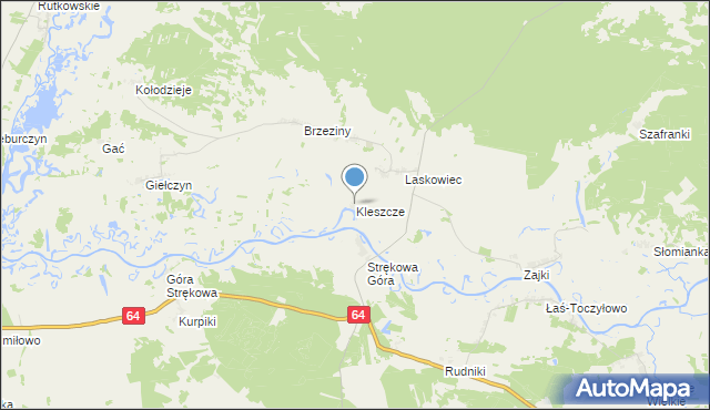 mapa Kleszcze, Kleszcze gmina Trzcianne na mapie Targeo